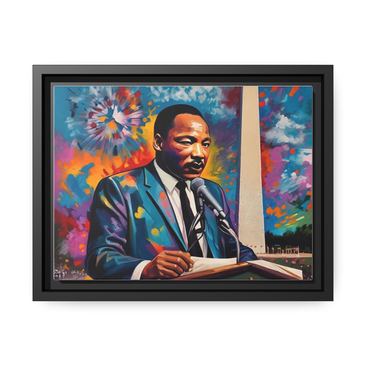 FRAMED | Vibrant colors of MLK Jr Giving Speech in front of Washington Monument - Image 6