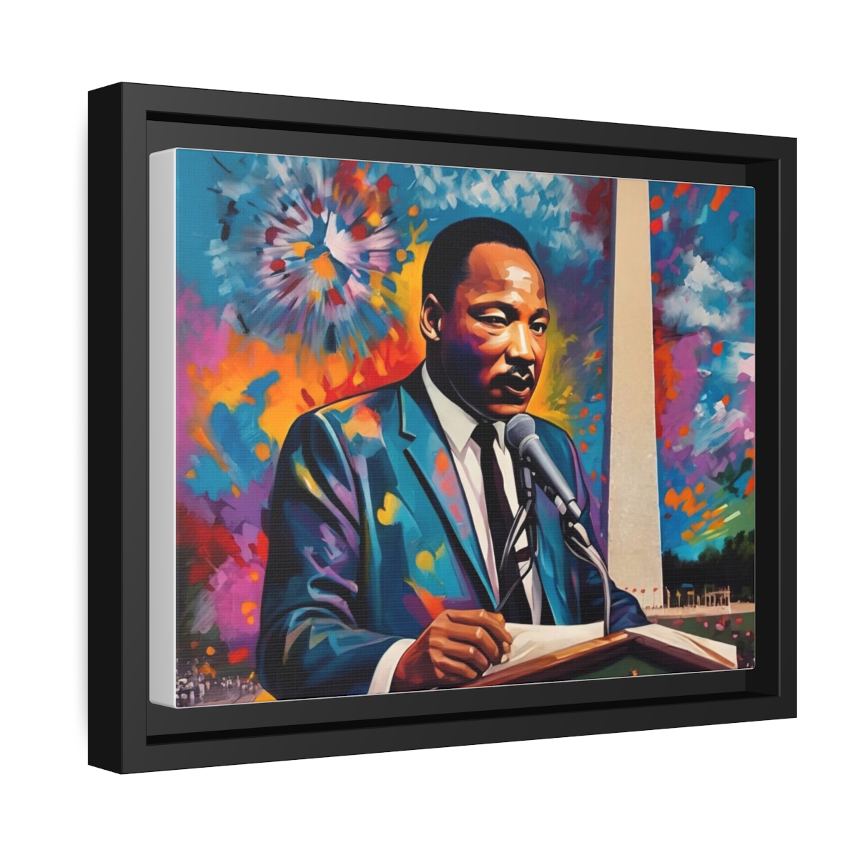 FRAMED | Vibrant colors of MLK Jr Giving Speech in front of Washington Monument - Image 7