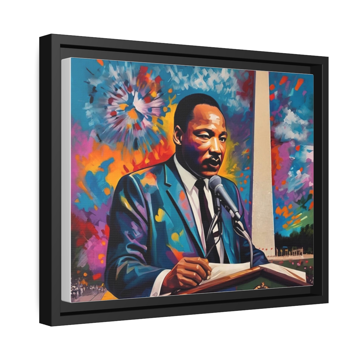FRAMED | Vibrant colors of MLK Jr Giving Speech in front of Washington Monument - Image 12