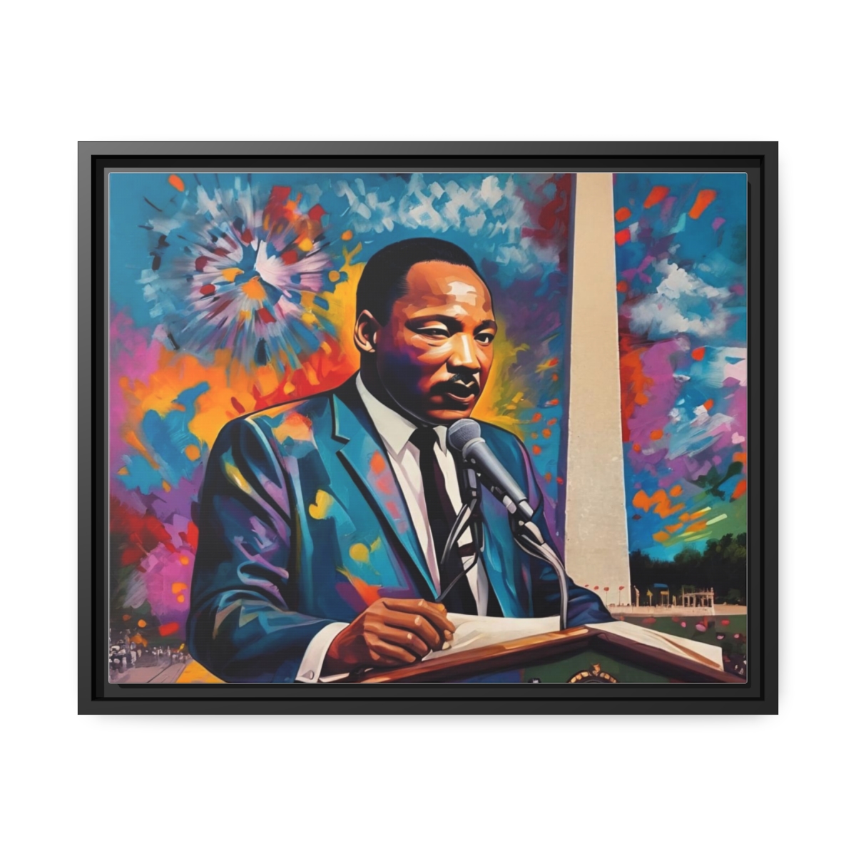 FRAMED | Vibrant colors of MLK Jr Giving Speech in front of Washington Monument - Image 16