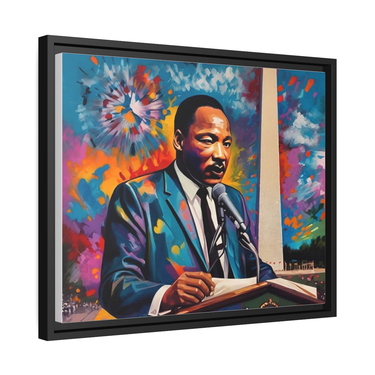 FRAMED | Vibrant colors of MLK Jr Giving Speech in front of Washington Monument - Image 17