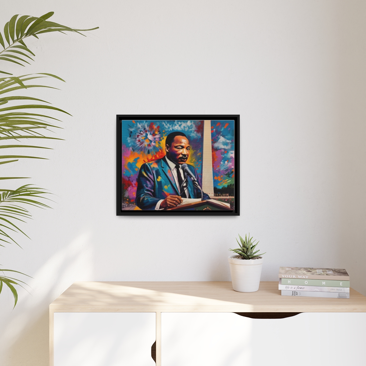 FRAMED | Vibrant colors of MLK Jr Giving Speech in front of Washington Monument - Image 19