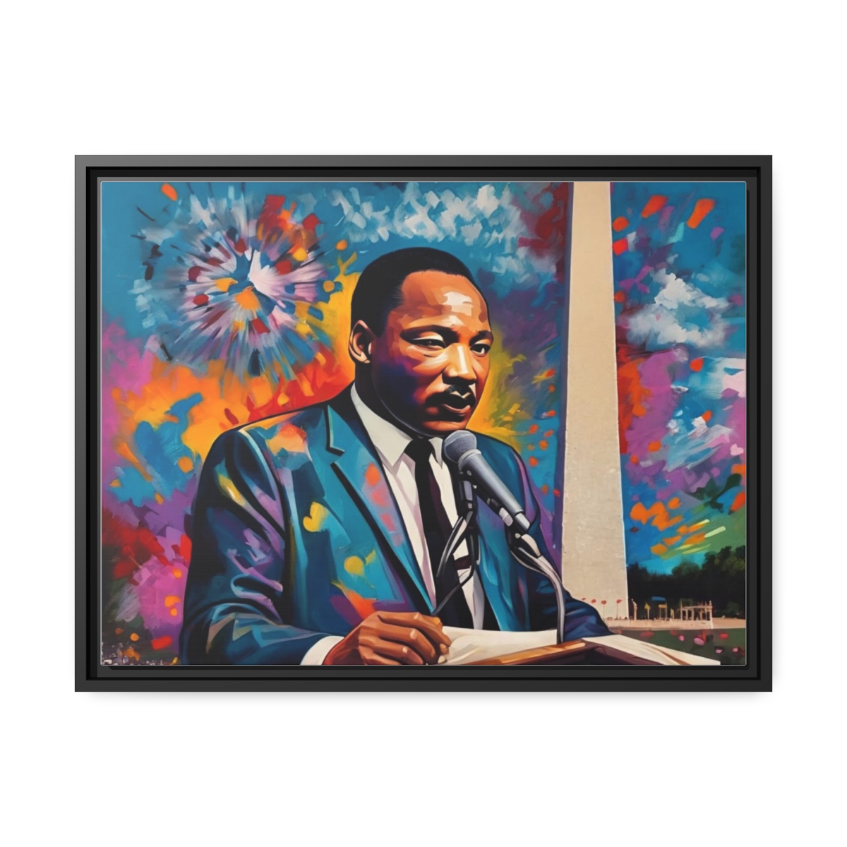 FRAMED | Vibrant colors of MLK Jr Giving Speech in front of Washington Monument - Image 21