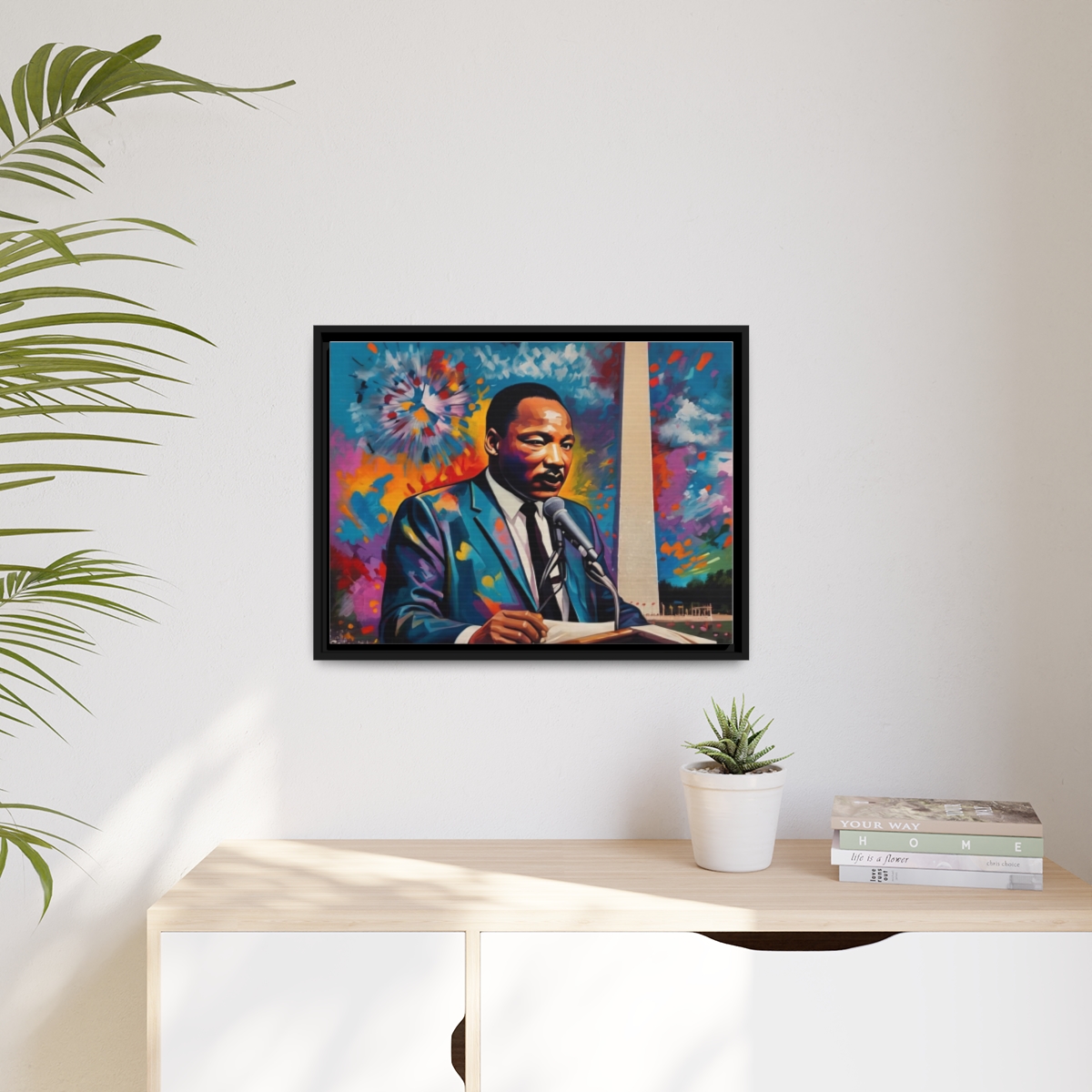 FRAMED | Vibrant colors of MLK Jr Giving Speech in front of Washington Monument - Image 24