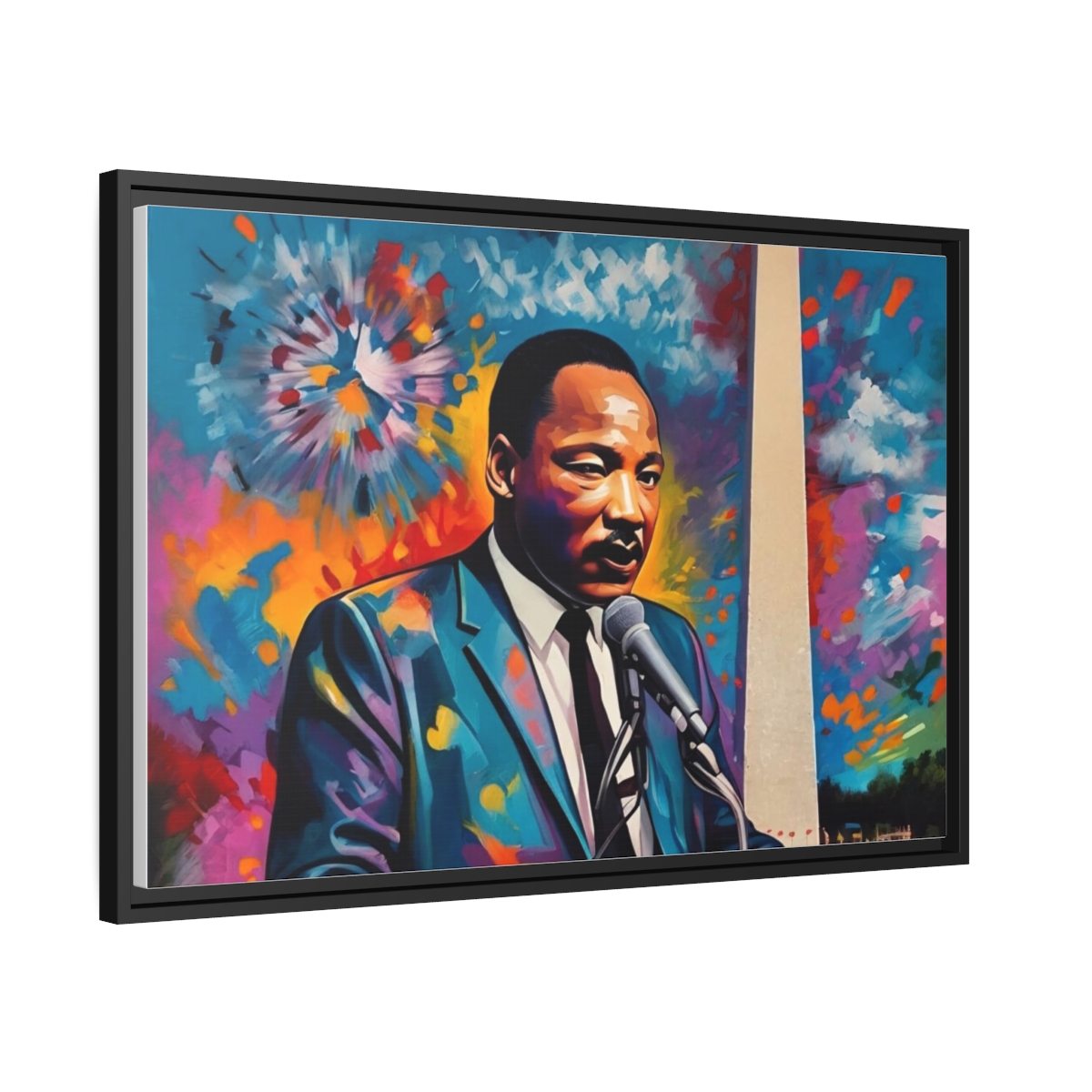 FRAMED | Vibrant colors of MLK Jr Giving Speech in front of Washington Monument - Image 27