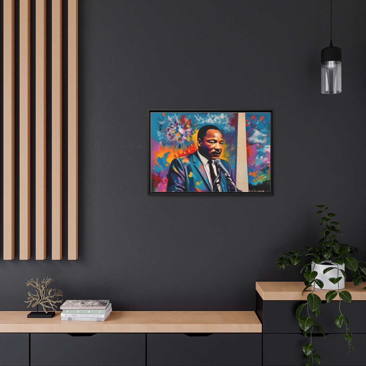 FRAMED | Vibrant colors of MLK Jr Giving Speech in front of Washington Monument - Image 30