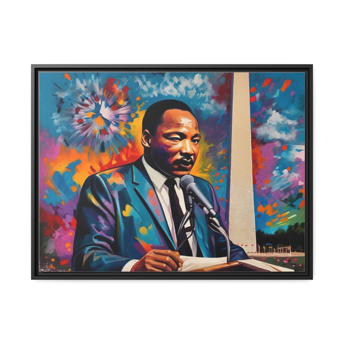 FRAMED | Vibrant colors of MLK Jr Giving Speech in front of Washington Monument - Image 31