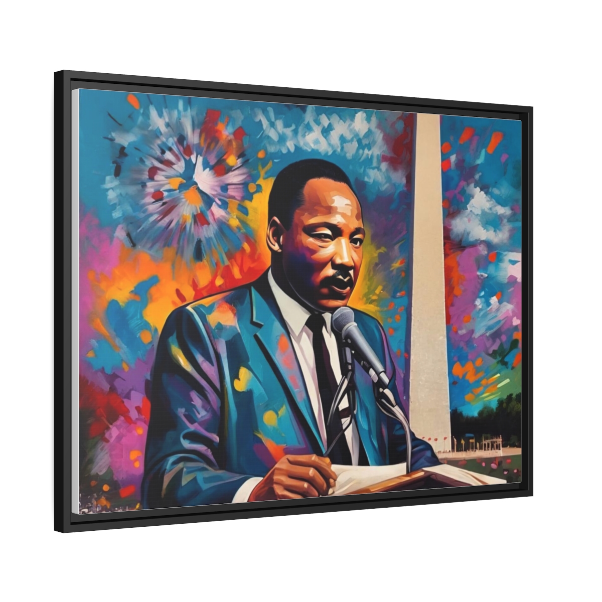 FRAMED | Vibrant colors of MLK Jr Giving Speech in front of Washington Monument - Image 32