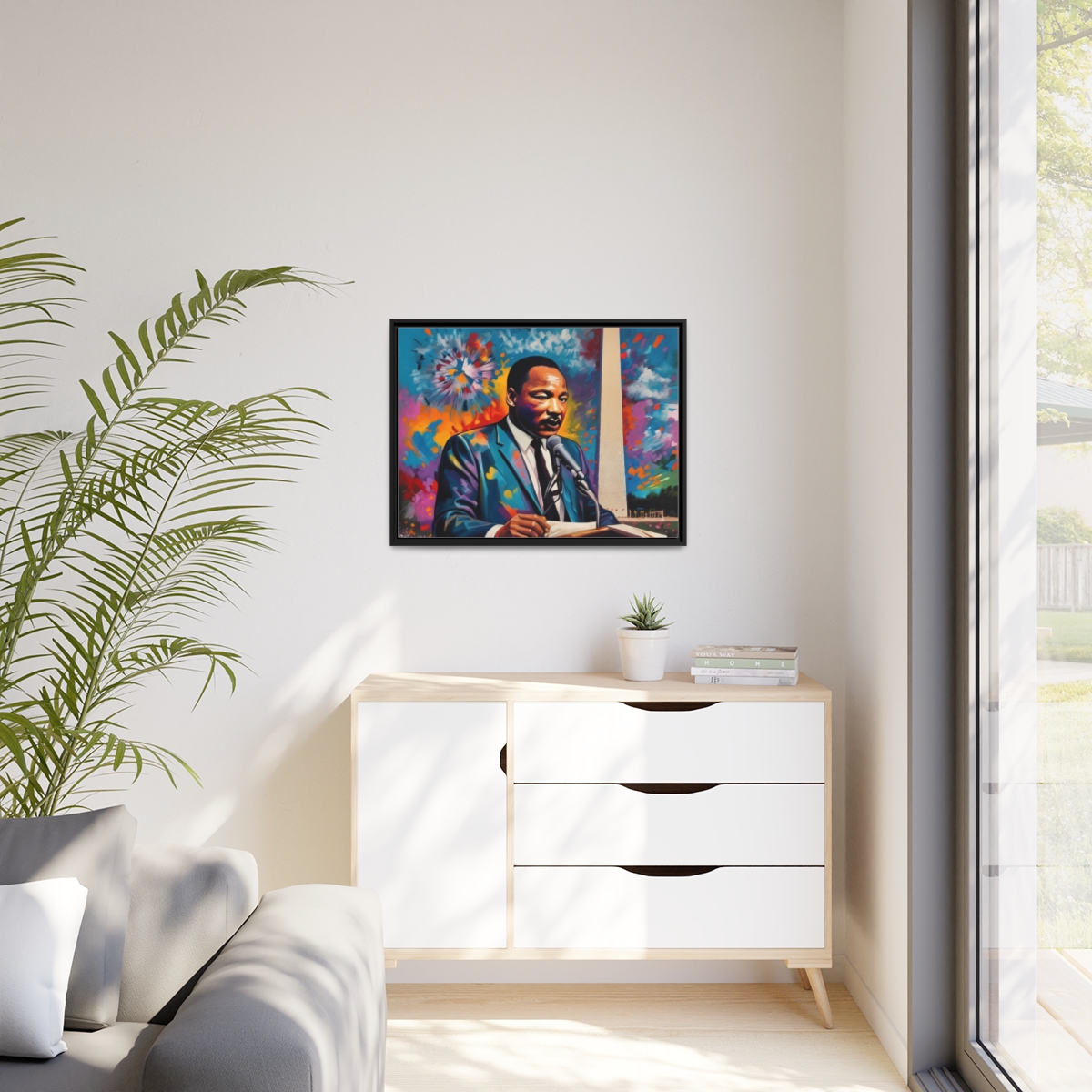 FRAMED | Vibrant colors of MLK Jr Giving Speech in front of Washington Monument - Image 34