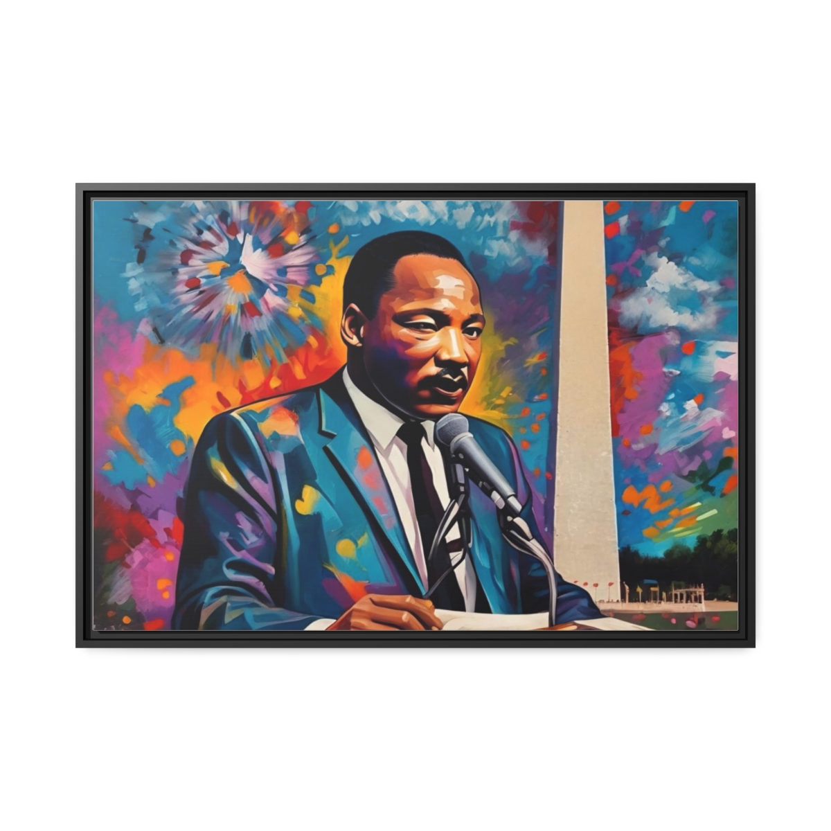 FRAMED | Vibrant colors of MLK Jr Giving Speech in front of Washington Monument - Image 36
