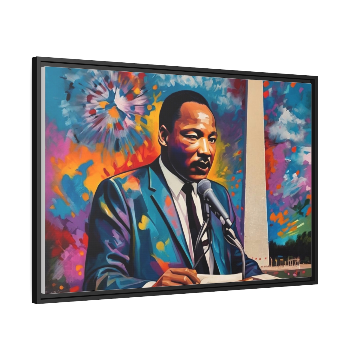 FRAMED | Vibrant colors of MLK Jr Giving Speech in front of Washington Monument - Image 37