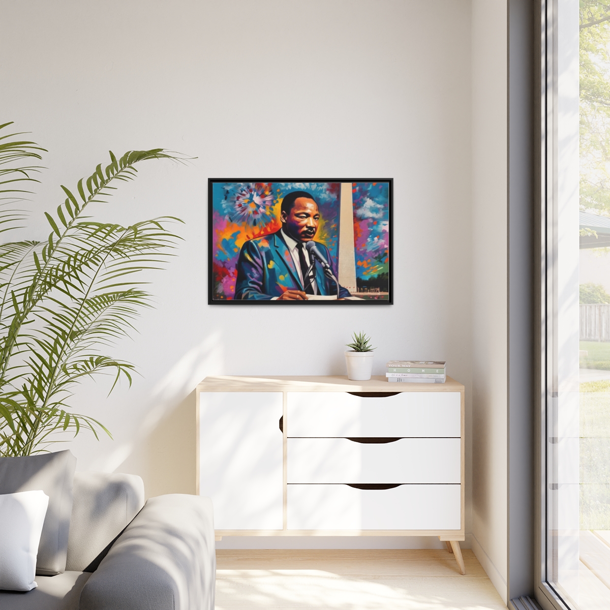 FRAMED | Vibrant colors of MLK Jr Giving Speech in front of Washington Monument - Image 39