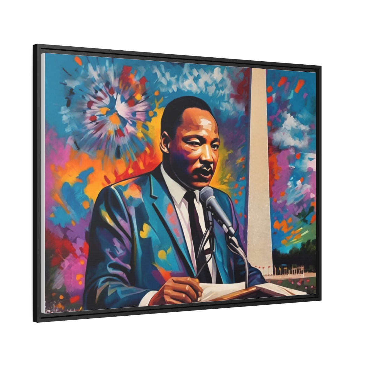 FRAMED | Vibrant colors of MLK Jr Giving Speech in front of Washington Monument - Image 42