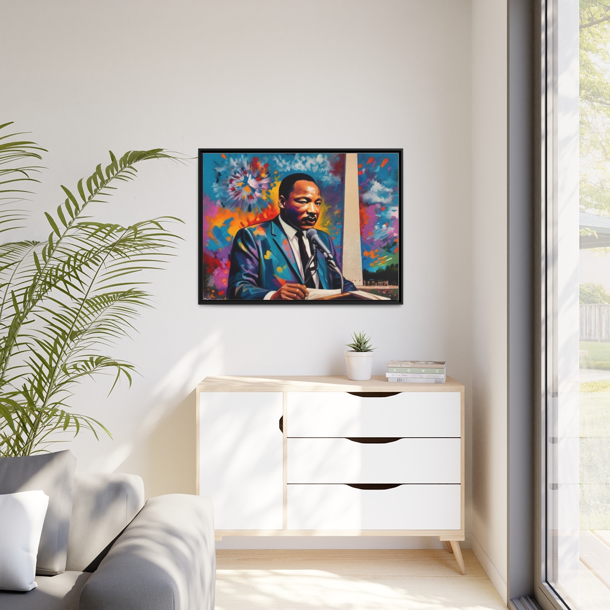 FRAMED | Vibrant colors of MLK Jr Giving Speech in front of Washington Monument - Image 44