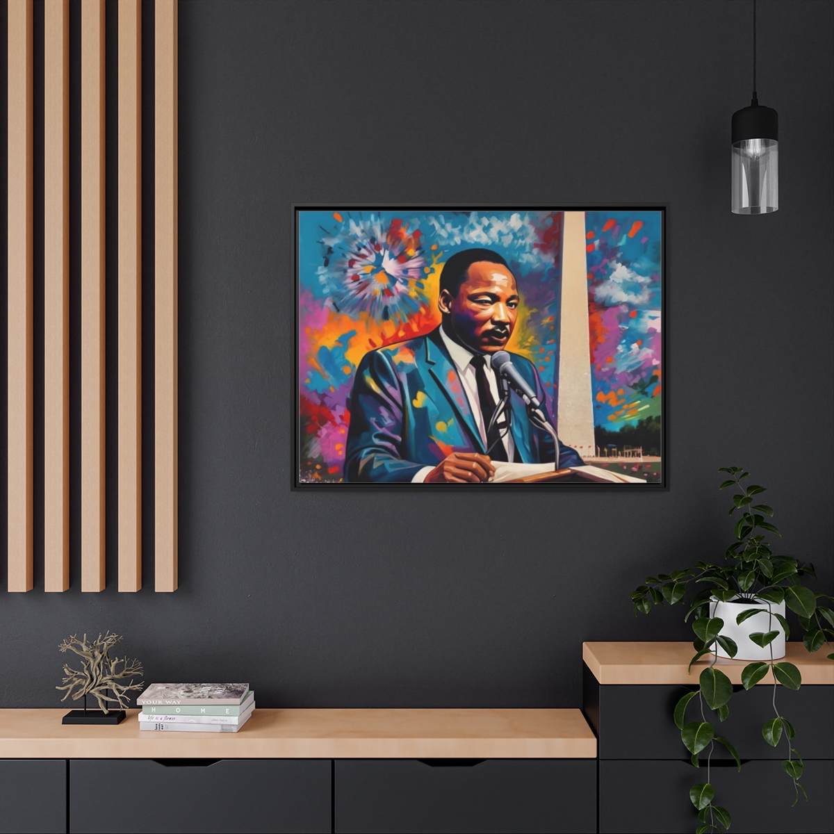 FRAMED | Vibrant colors of MLK Jr Giving Speech in front of Washington Monument - Image 45