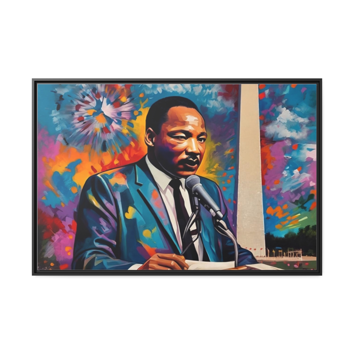FRAMED | Vibrant colors of MLK Jr Giving Speech in front of Washington Monument - Image 46