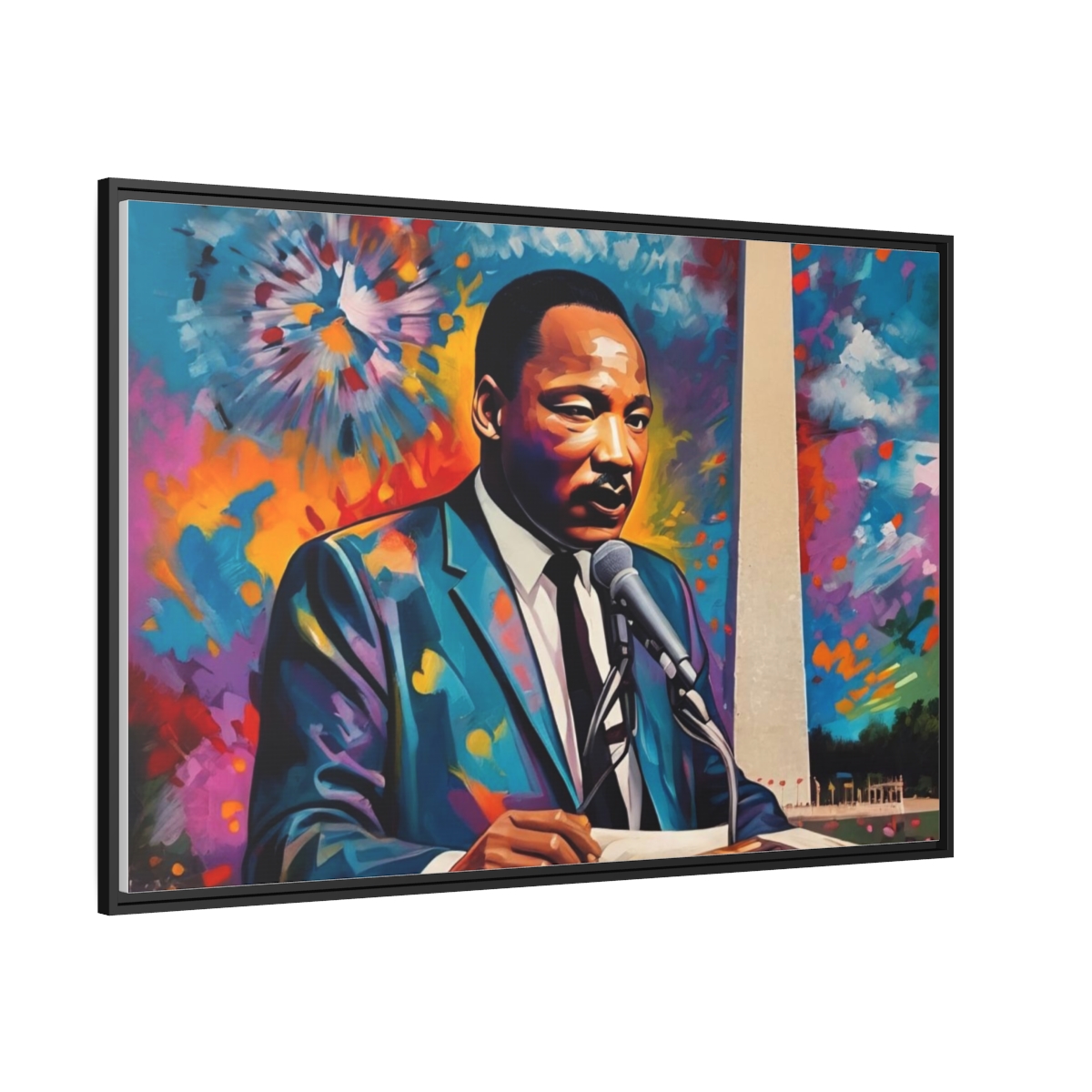 FRAMED | Vibrant colors of MLK Jr Giving Speech in front of Washington Monument - Image 47