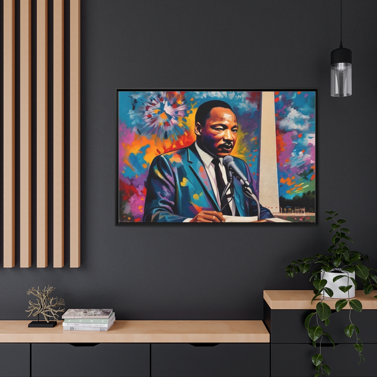 FRAMED | Vibrant colors of MLK Jr Giving Speech in front of Washington Monument - Image 50