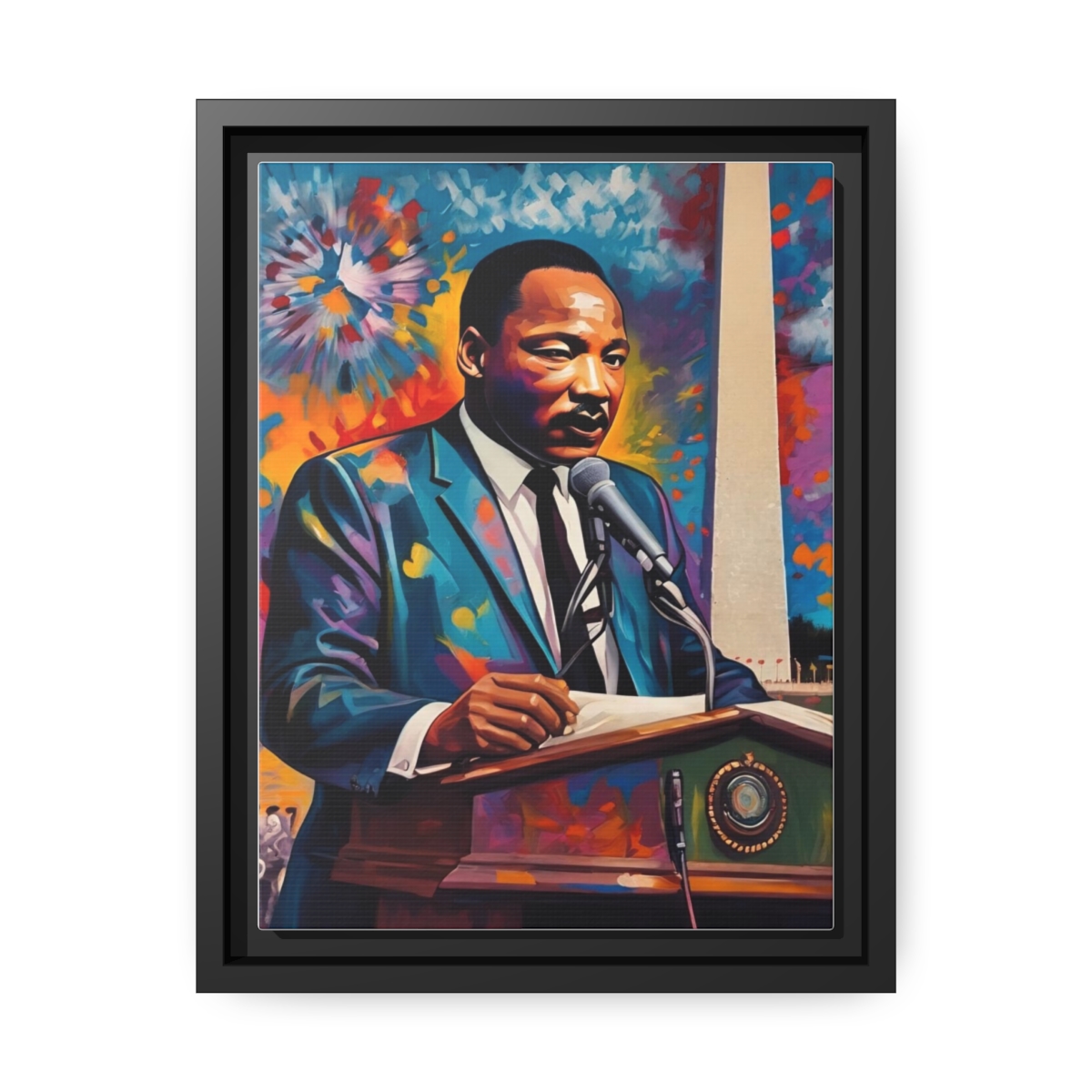 FRAMED | Vibrant colors of MLK Jr Giving Speech in front of Washington Monument - Image 51