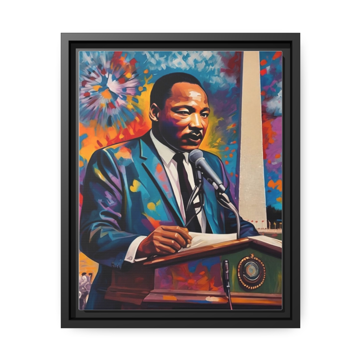FRAMED | Vibrant colors of MLK Jr Giving Speech in front of Washington Monument - Image 56