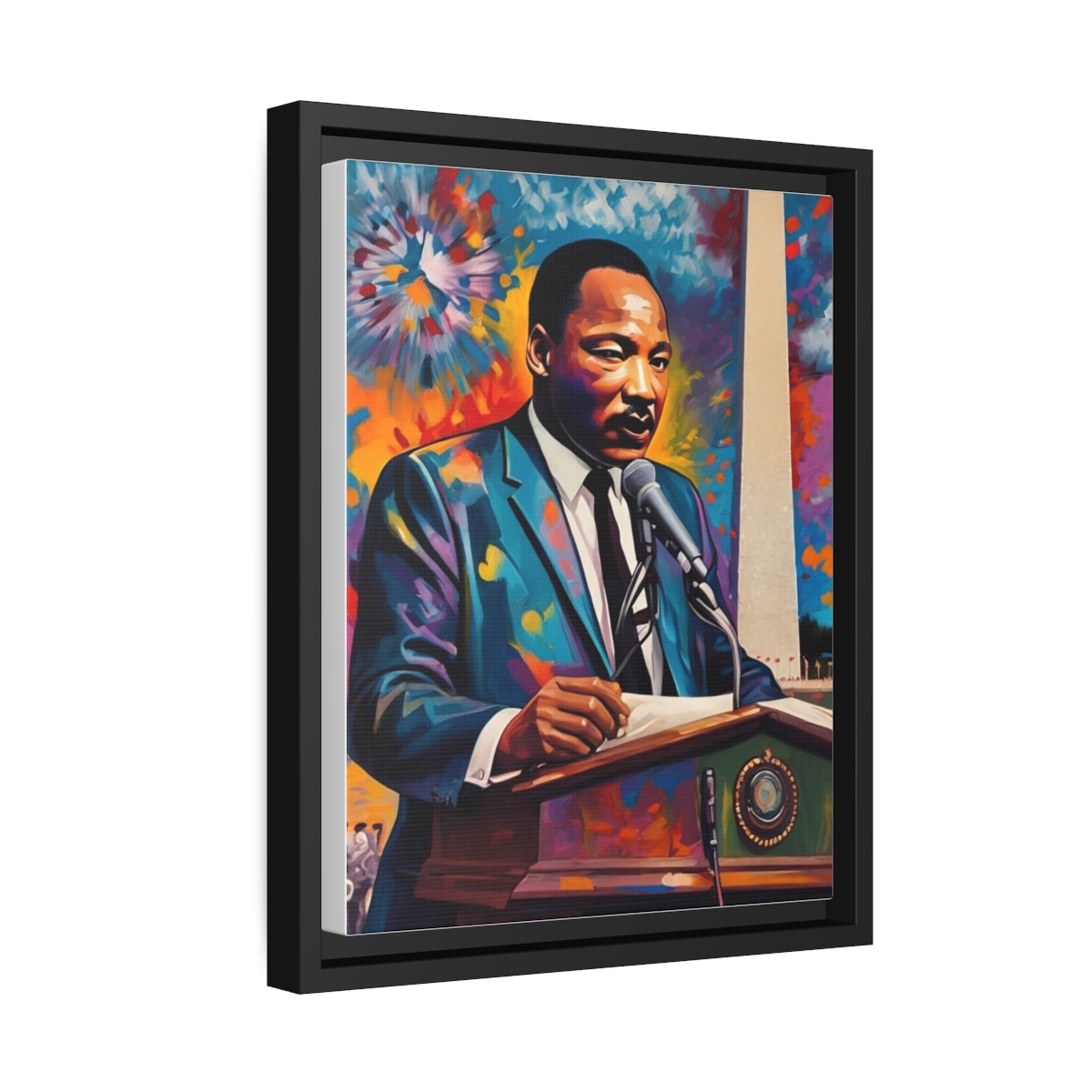 FRAMED | Vibrant colors of MLK Jr Giving Speech in front of Washington Monument - Image 57