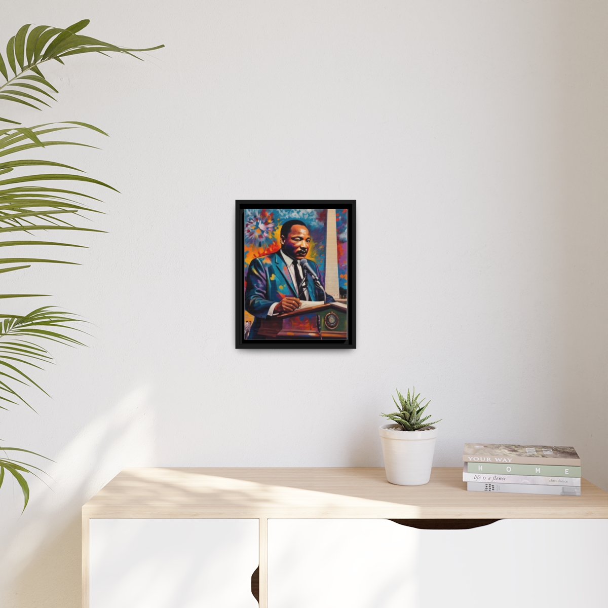 FRAMED | Vibrant colors of MLK Jr Giving Speech in front of Washington Monument - Image 59