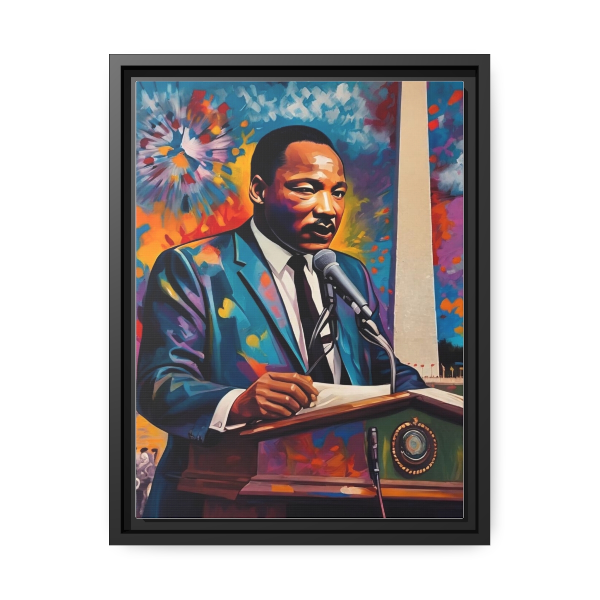 FRAMED | Vibrant colors of MLK Jr Giving Speech in front of Washington Monument - Image 61