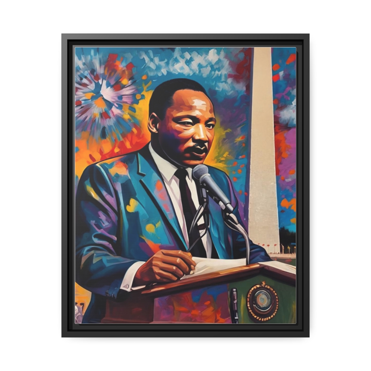 FRAMED | Vibrant colors of MLK Jr Giving Speech in front of Washington Monument - Image 66