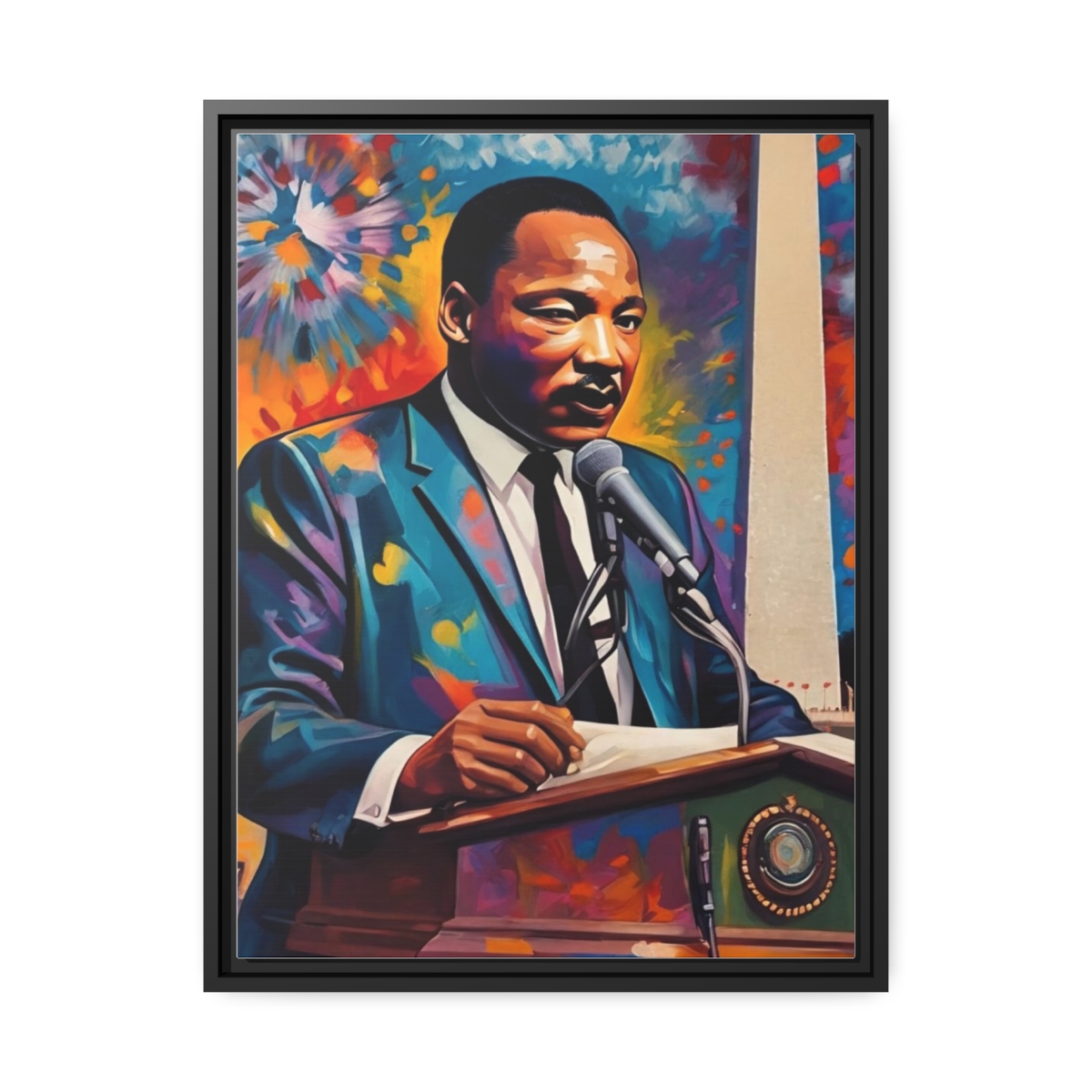 FRAMED | Vibrant colors of MLK Jr Giving Speech in front of Washington Monument - Image 71