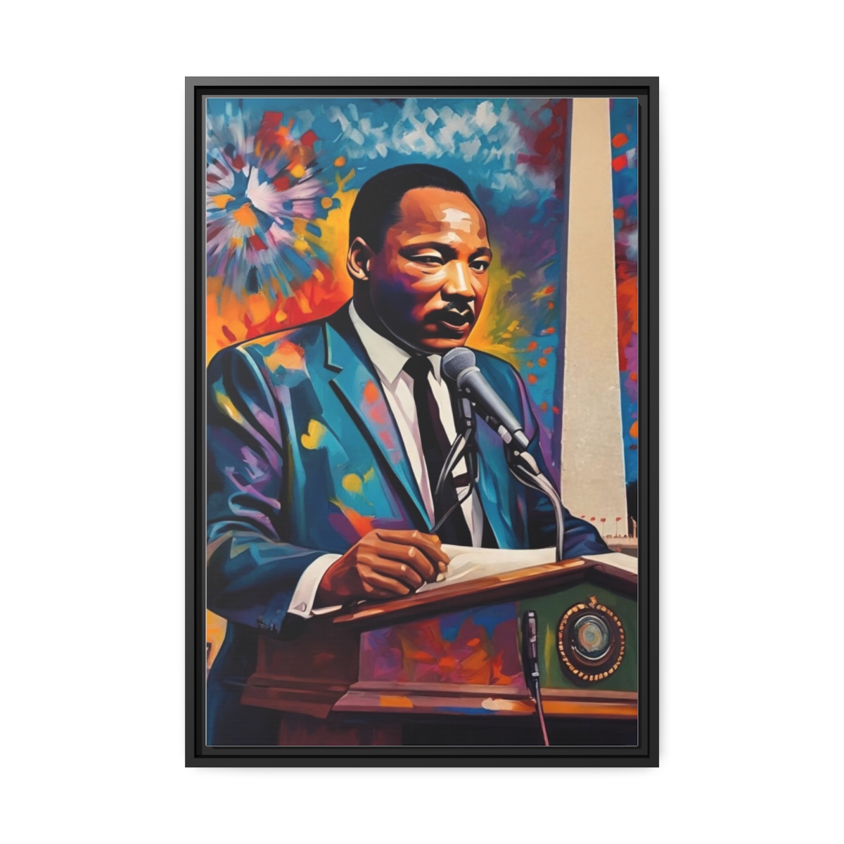 FRAMED | Vibrant colors of MLK Jr Giving Speech in front of Washington Monument - Image 76