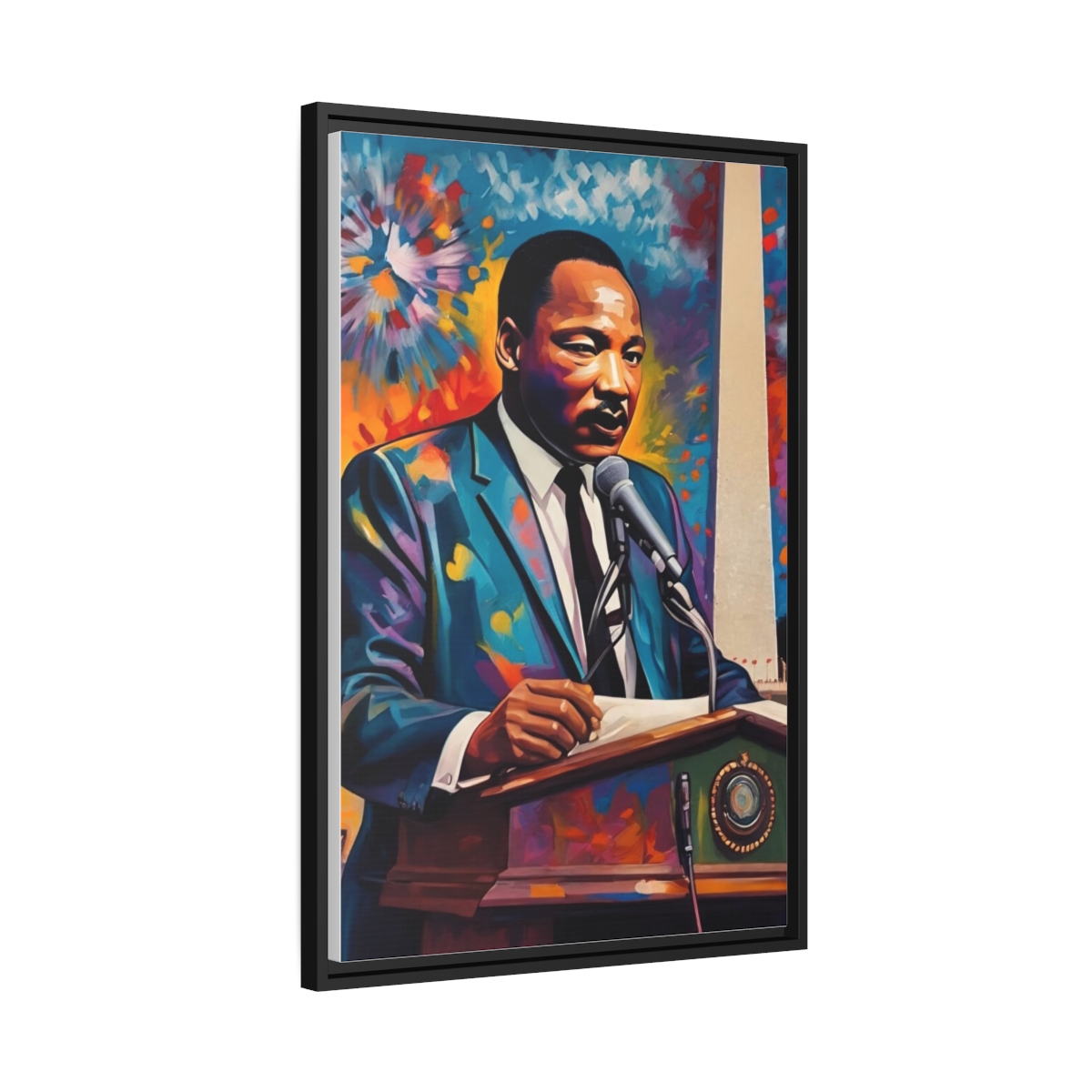 FRAMED | Vibrant colors of MLK Jr Giving Speech in front of Washington Monument - Image 77