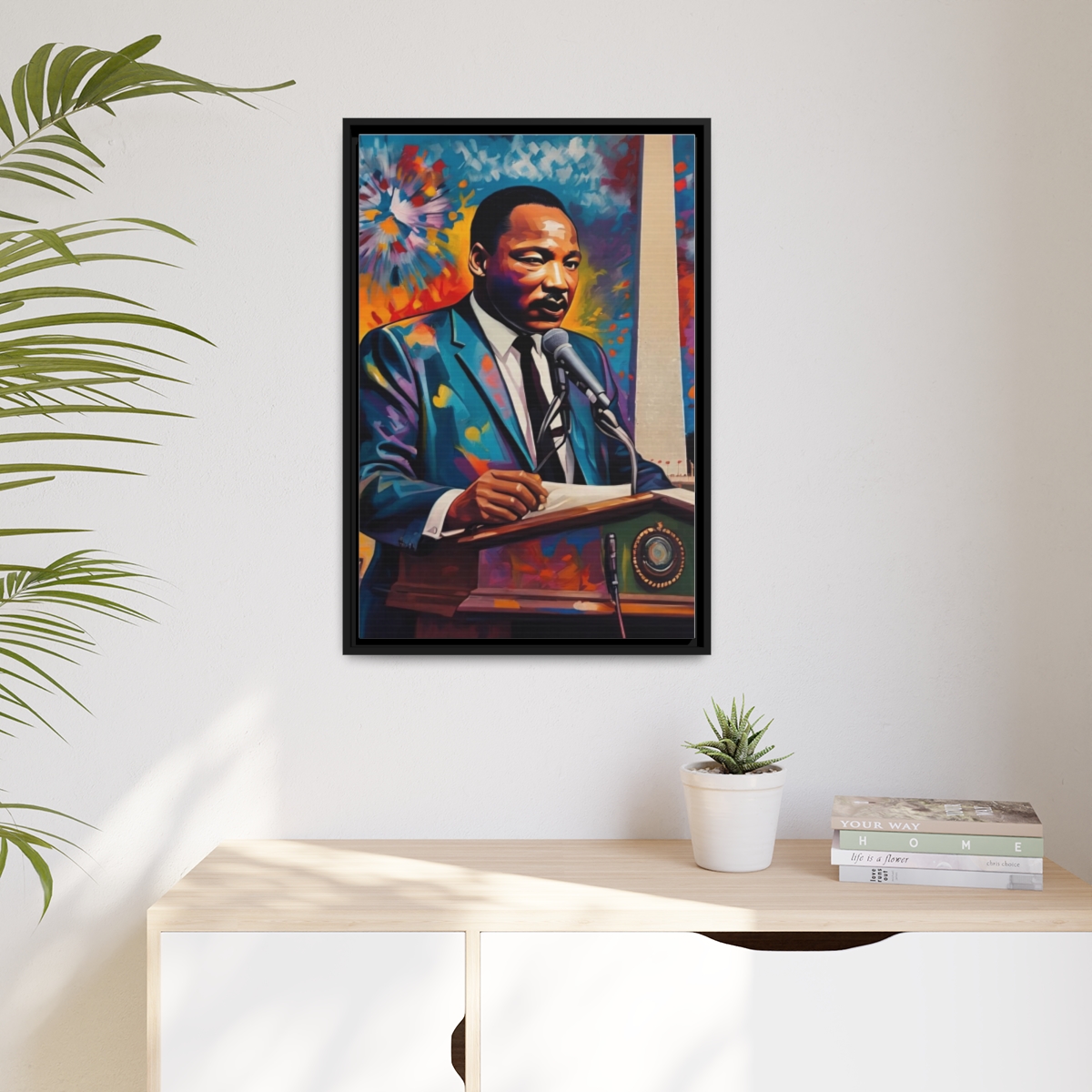 FRAMED | Vibrant colors of MLK Jr Giving Speech in front of Washington Monument - Image 79