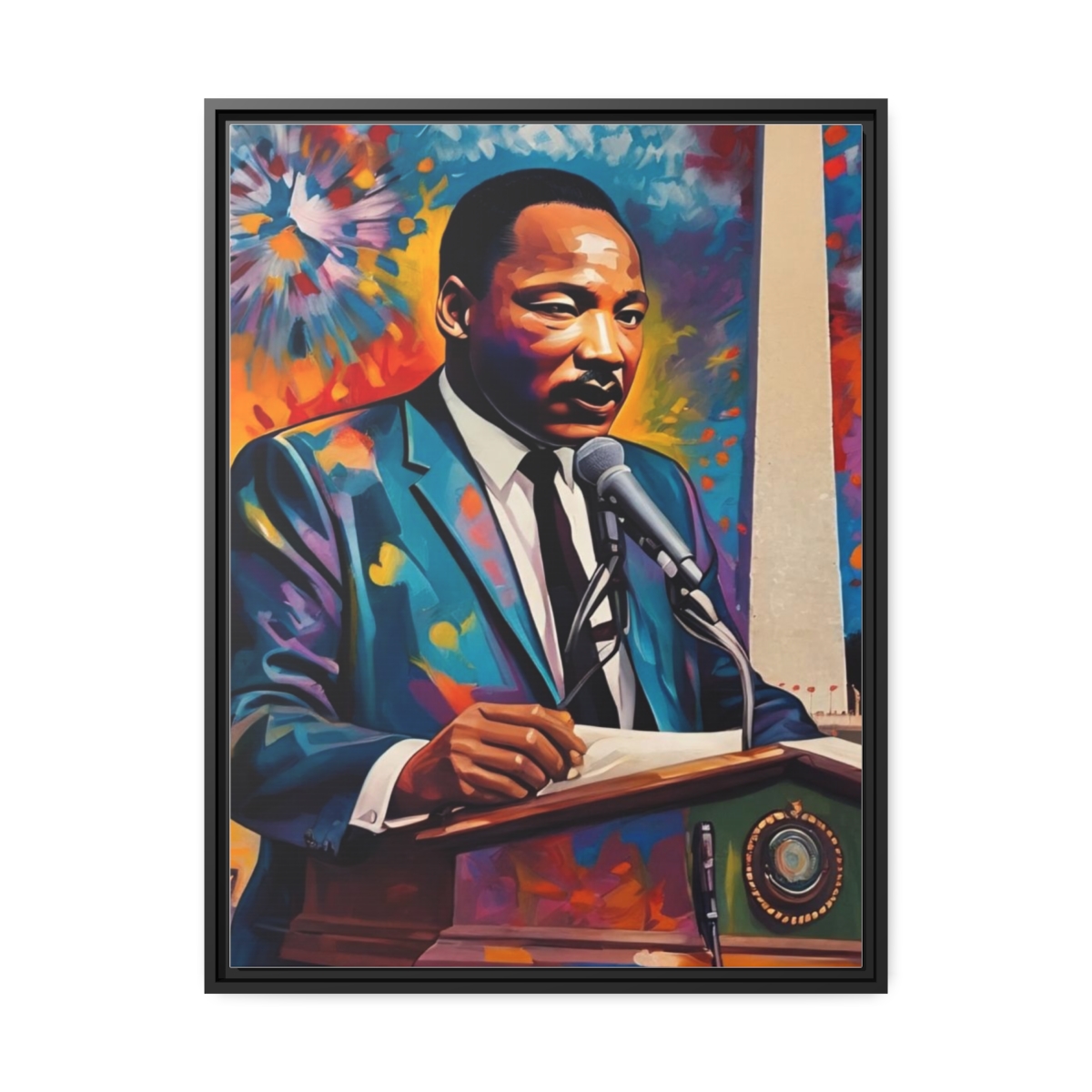 FRAMED | Vibrant colors of MLK Jr Giving Speech in front of Washington Monument - Image 81