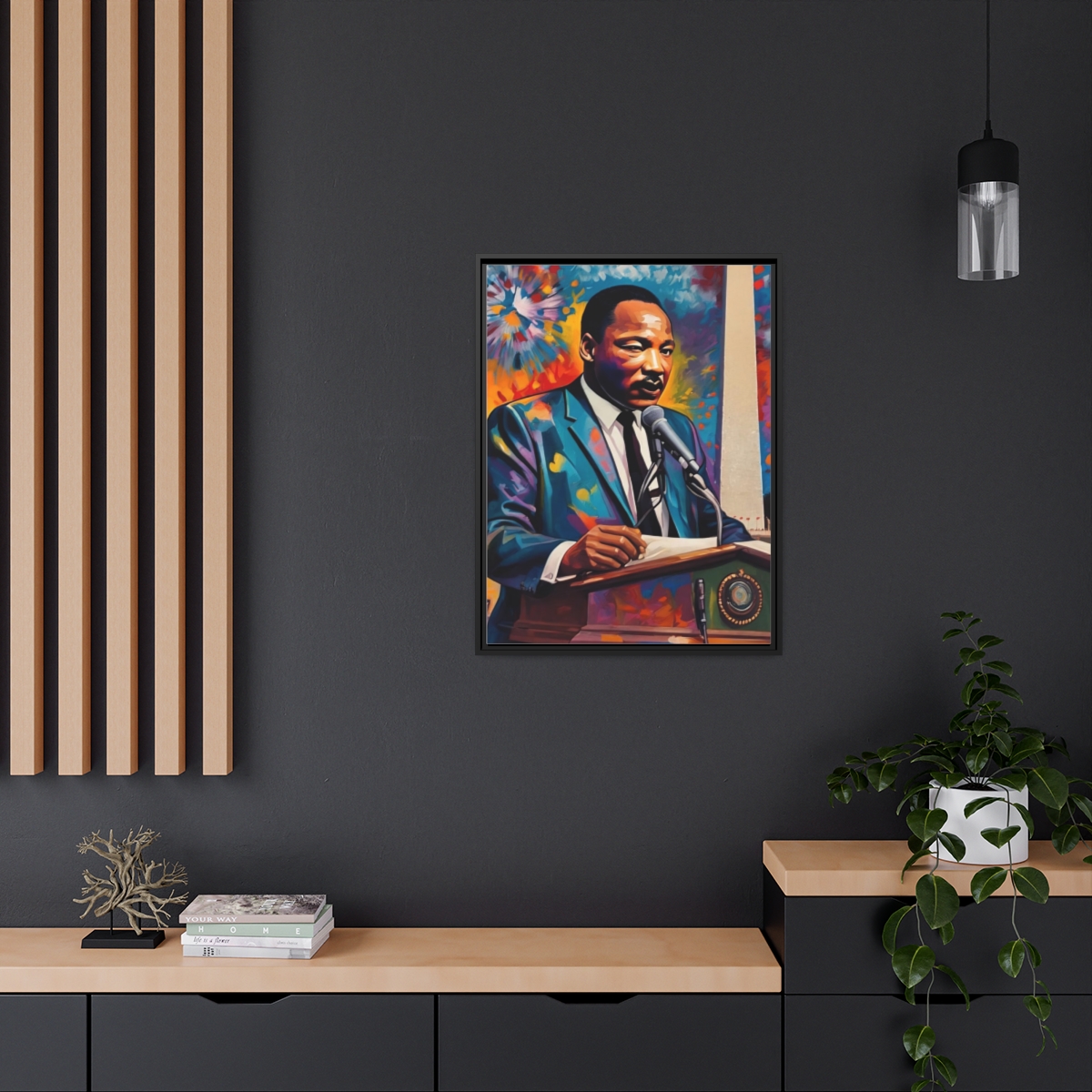 FRAMED | Vibrant colors of MLK Jr Giving Speech in front of Washington Monument - Image 85