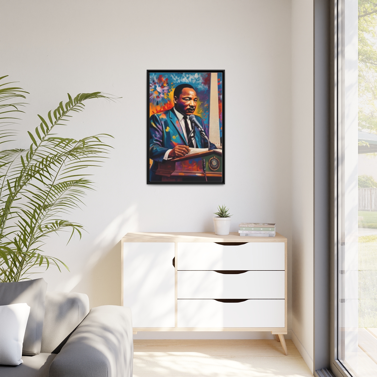 FRAMED | Vibrant colors of MLK Jr Giving Speech in front of Washington Monument - Image 89