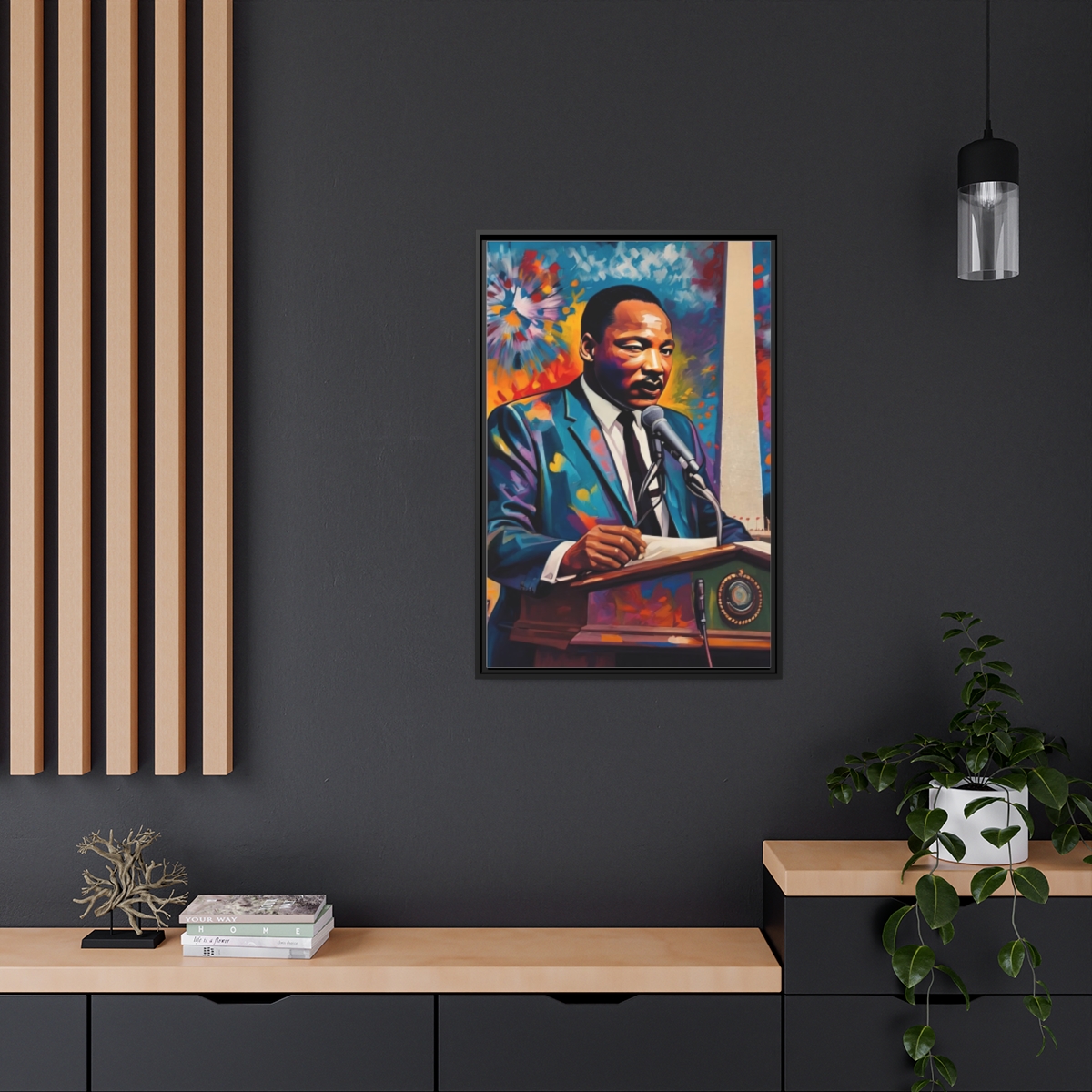 FRAMED | Vibrant colors of MLK Jr Giving Speech in front of Washington Monument - Image 90