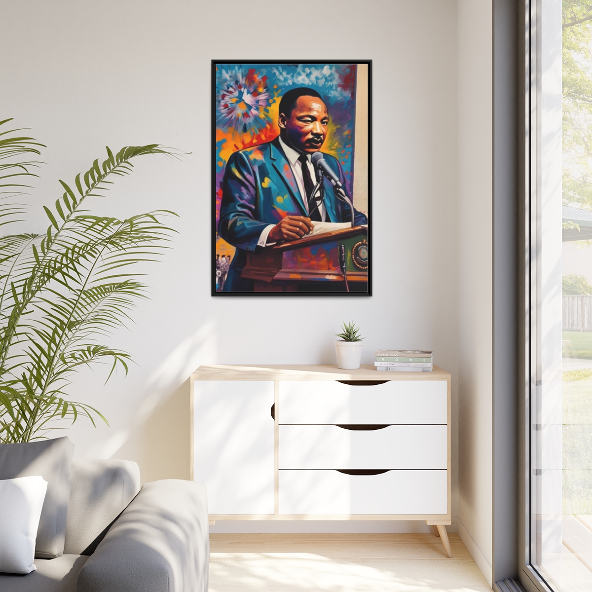 FRAMED | Vibrant colors of MLK Jr Giving Speech in front of Washington Monument - Image 99