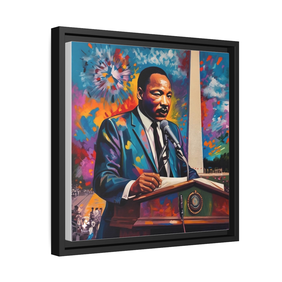 FRAMED | Vibrant colors of MLK Jr Giving Speech in front of Washington Monument - Image 102