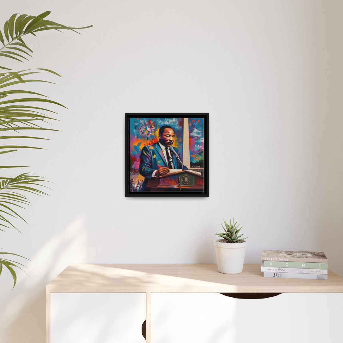 FRAMED | Vibrant colors of MLK Jr Giving Speech in front of Washington Monument - Image 104