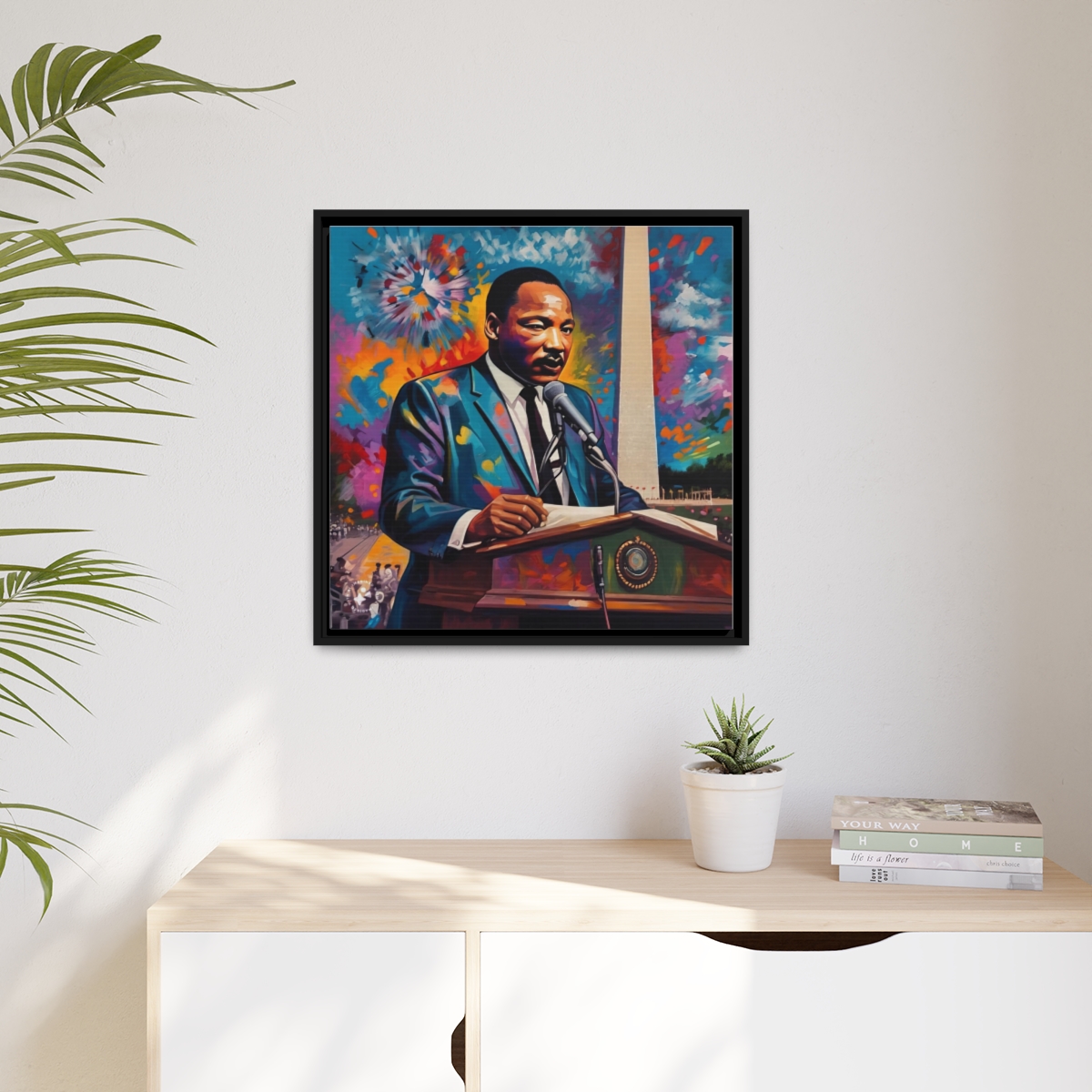 FRAMED | Vibrant colors of MLK Jr Giving Speech in front of Washington Monument - Image 109