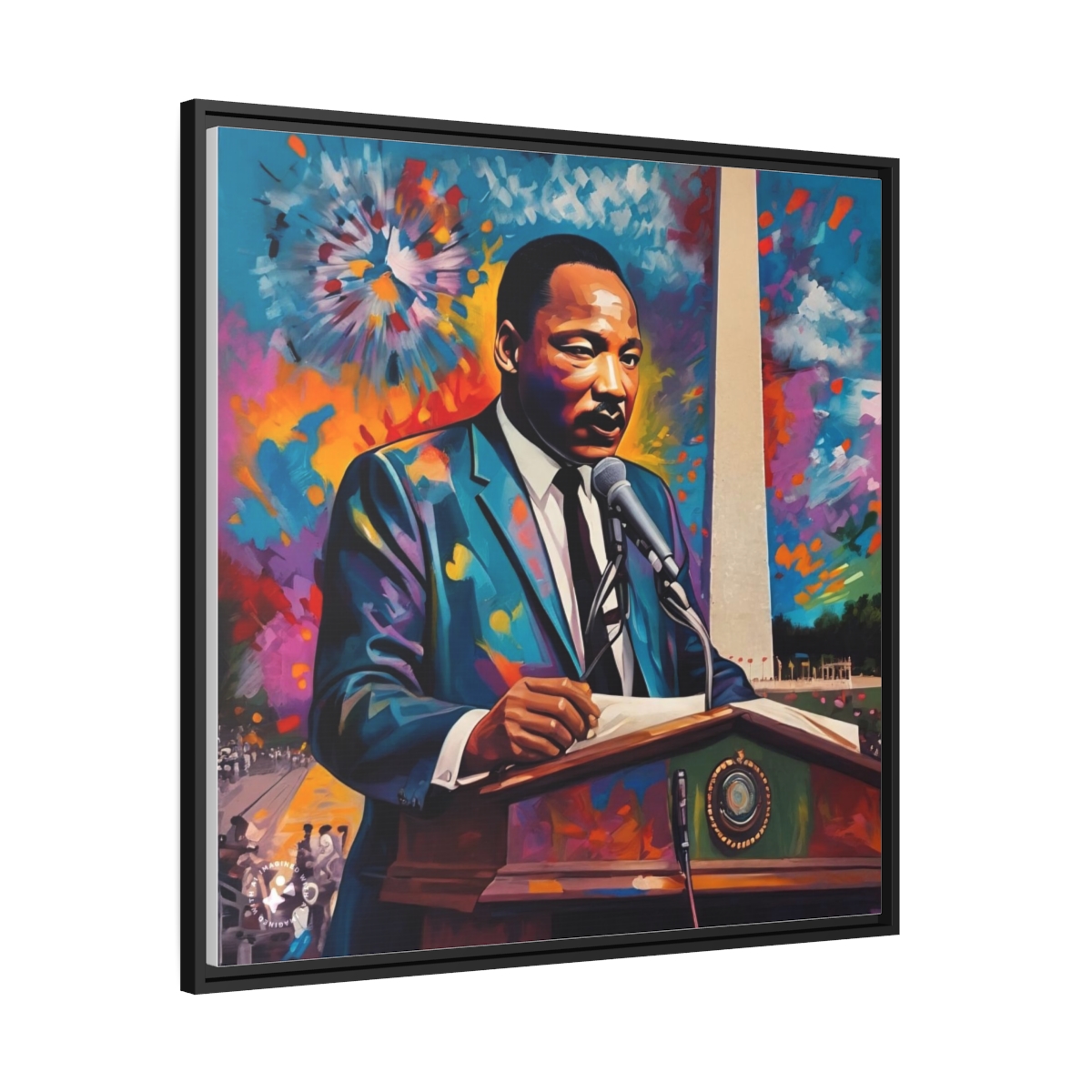 FRAMED | Vibrant colors of MLK Jr Giving Speech in front of Washington Monument - Image 112