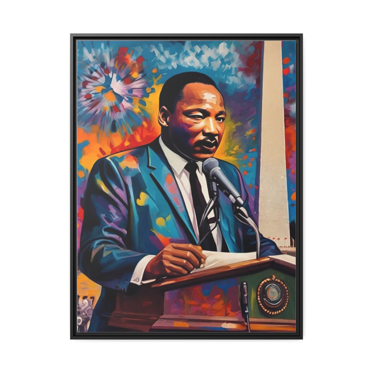 FRAMED | Vibrant colors of MLK Jr Giving Speech in front of Washington Monument - Image 91