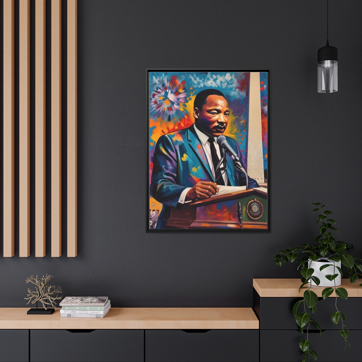 FRAMED | Vibrant colors of MLK Jr Giving Speech in front of Washington Monument - Image 95