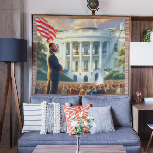 MLK Day Gift of Inspiring Wall Tapestry with crowd at White House